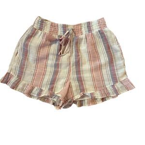 American Eagle Women's Striped Linen Shorts XS Multicolor Summer Casual
